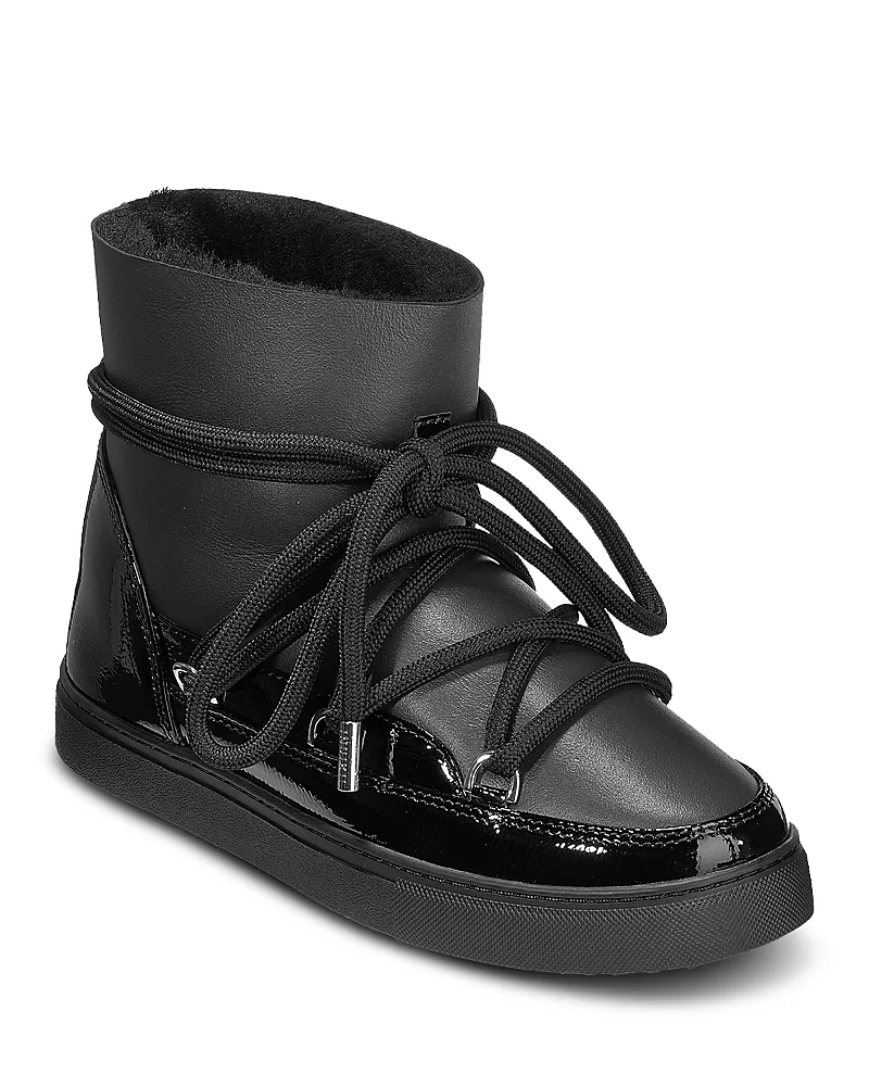 Gloss Leather & Shearling Winter Boots by Inuikii