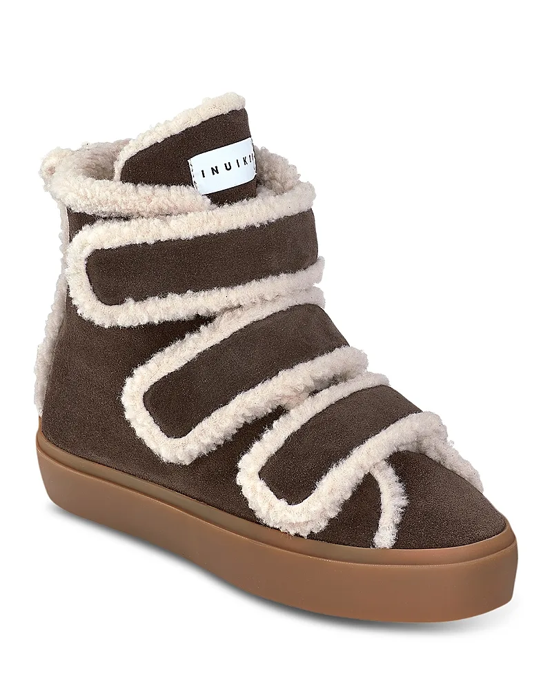 Shearling & Leather Winter Wedge Sneaker Boots by Inuikii