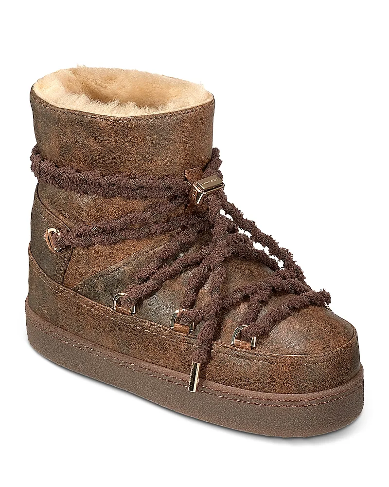Rustic Leather & Shearling Winter Boots by Inuikii