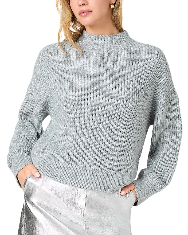 Elodie Metallic Mock Neck Sweater by French Connection