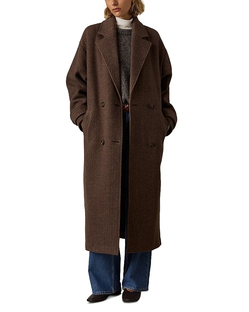 Meridian Wool Blend Knit Coat by Faherty