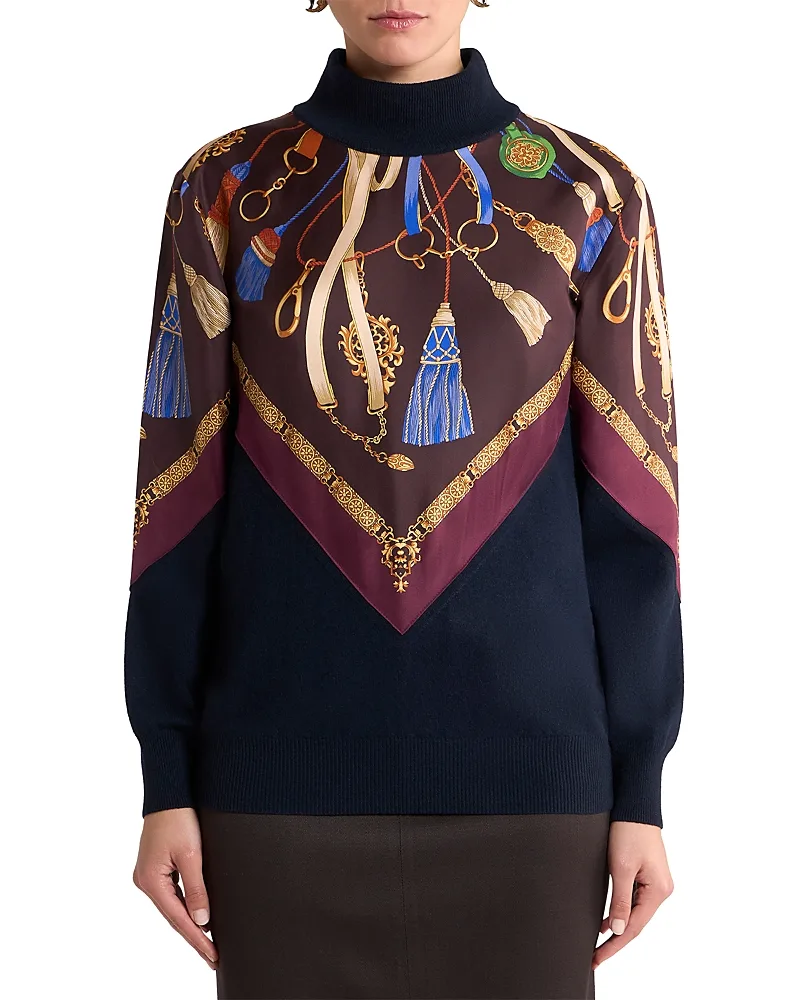 Mock Neck Mixed Media Sweater by ETRO