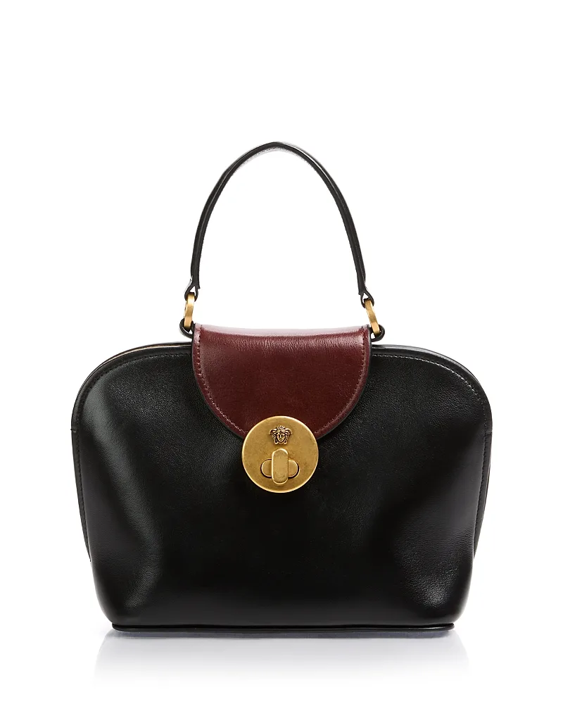 Leather Convertible Top Handle Bag by Versace