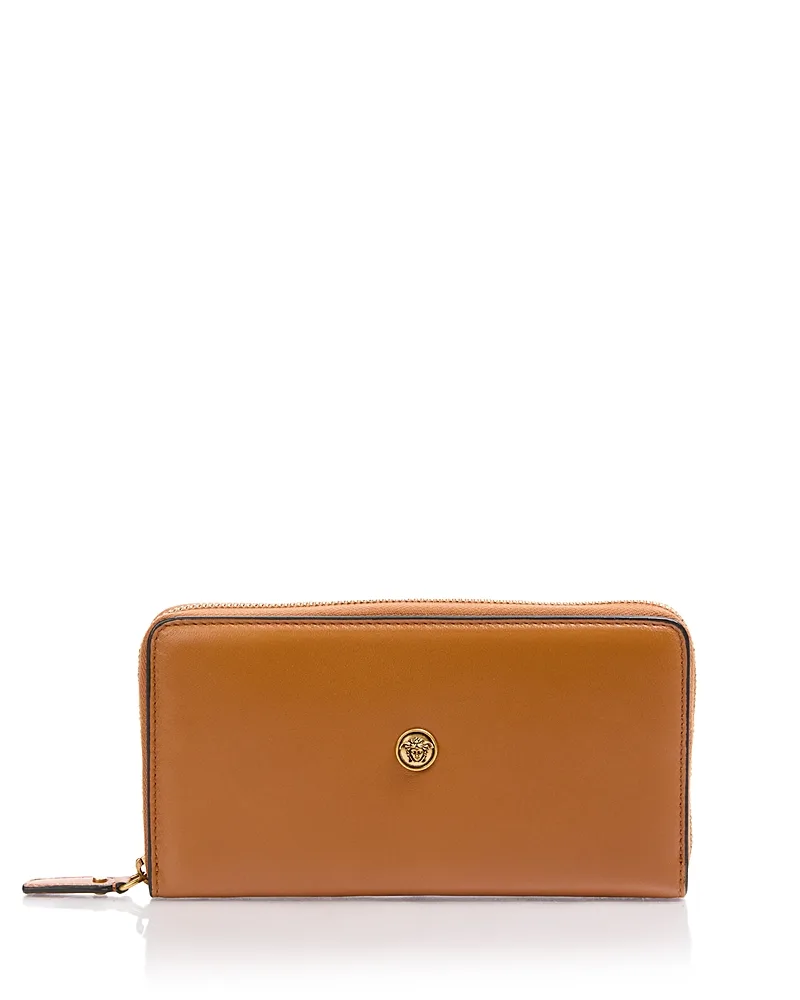 Leather Zip Around Wallet by Versace