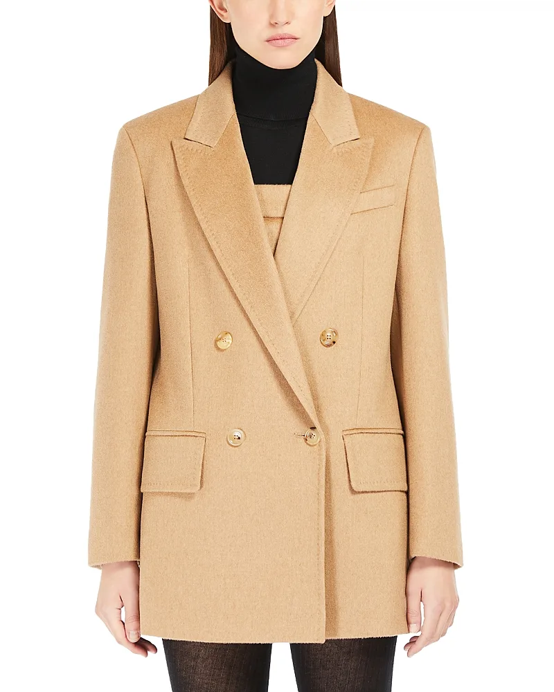Double Breasted Peak Lapel Blazer by Max Mara