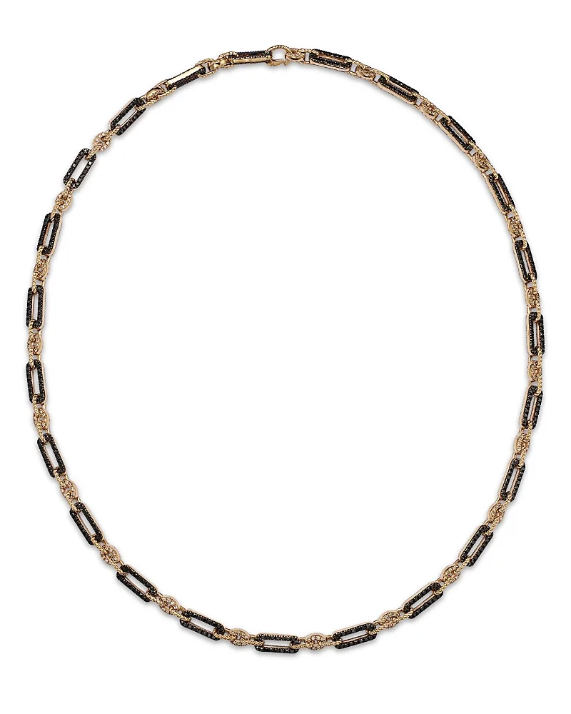 Black & White Diamond Paperclip Necklace in 14K Yellow Gold, 5.0 Tcw by Bloomingdales Fine Collection