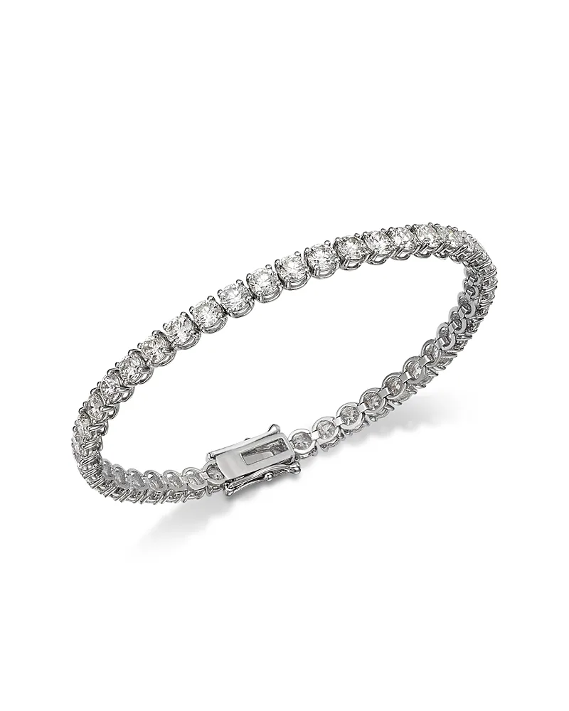 Luxe Collection Diamond Four Prong Tennis Bracelet in 14K White Gold, 10.0 Tcw