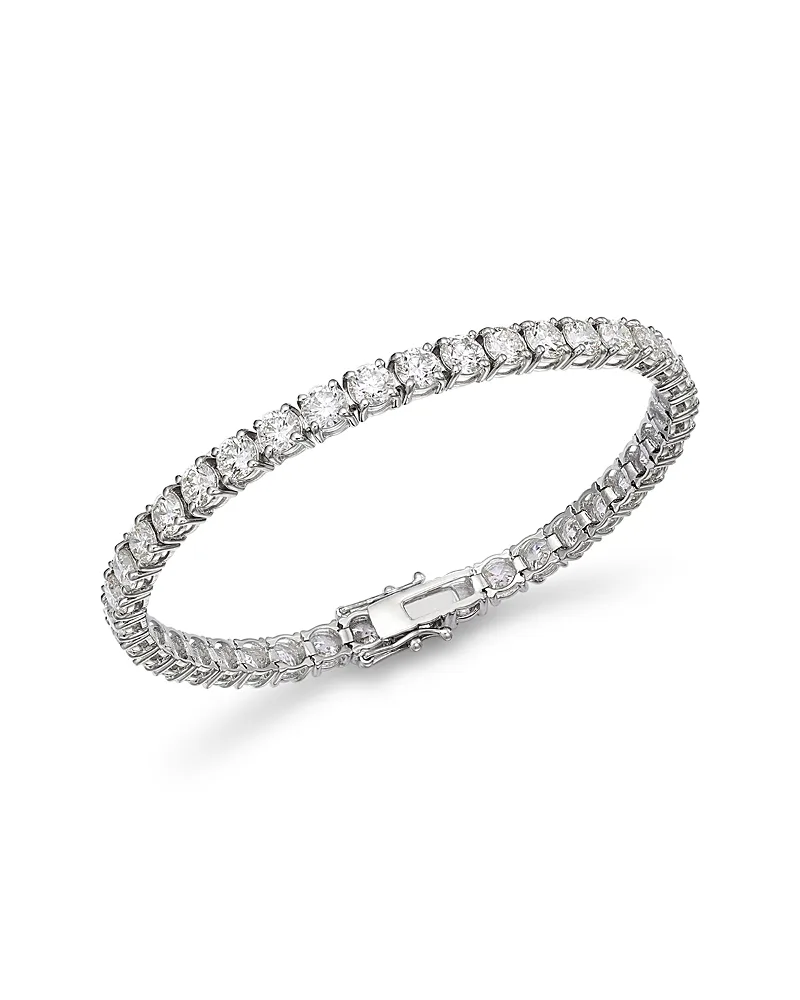 Luxe Collection Diamond Four Prong Tennis Bracelet in 14K White Gold, 12.0 Tcw