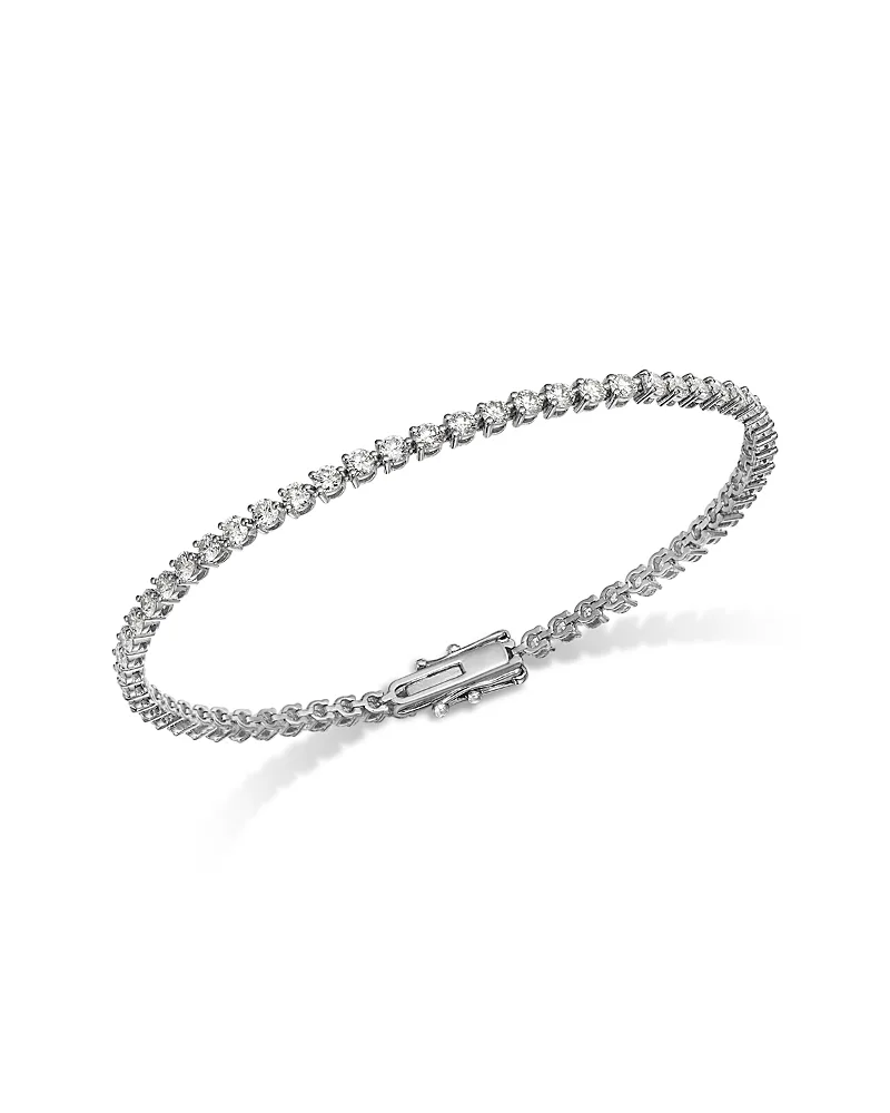 Diamond Three Prong Tennis Bracelet in 14K Gold, 3.0 Tcw