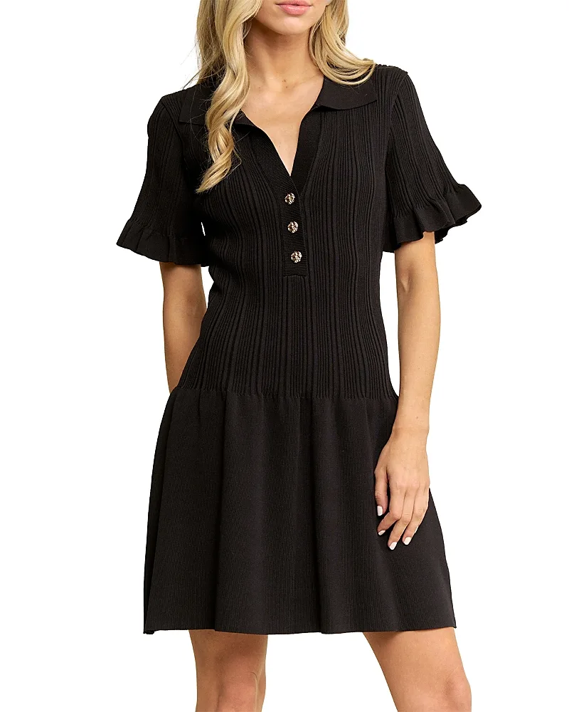 Eliza Collared Sweater Dress by Elevator Disco