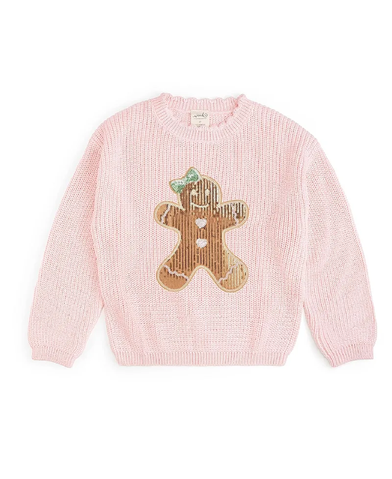 Gingerbread Sequin Patch Christmas Sweater by Sweet Wink