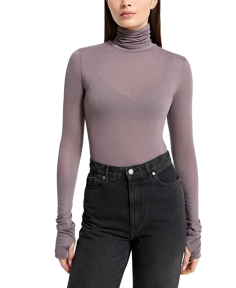 Eloise Sheer Turtleneck Top