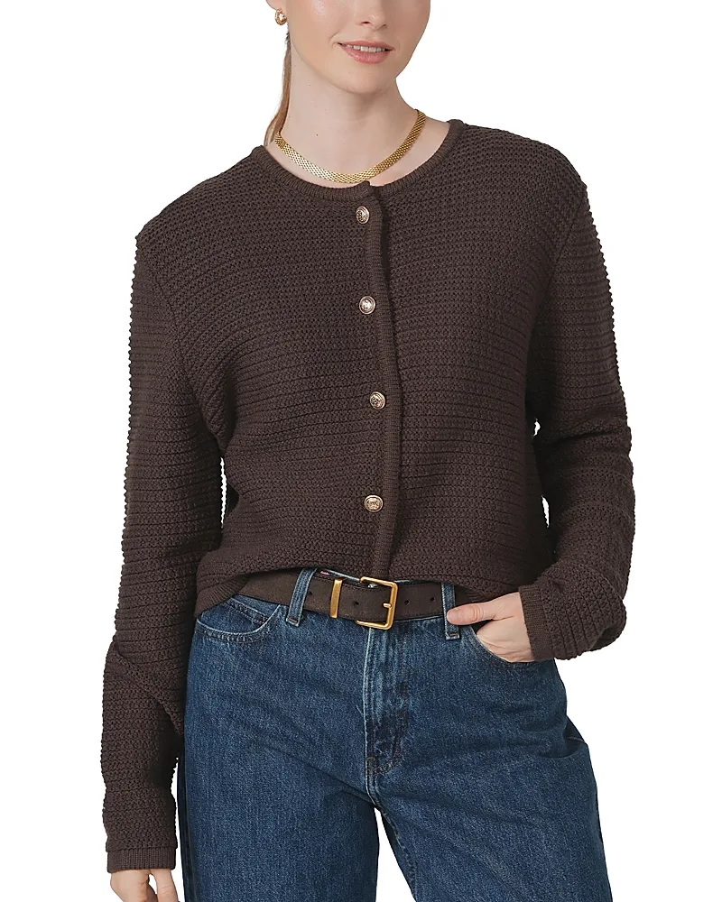 Boxy Knit Crewneck Cardigan