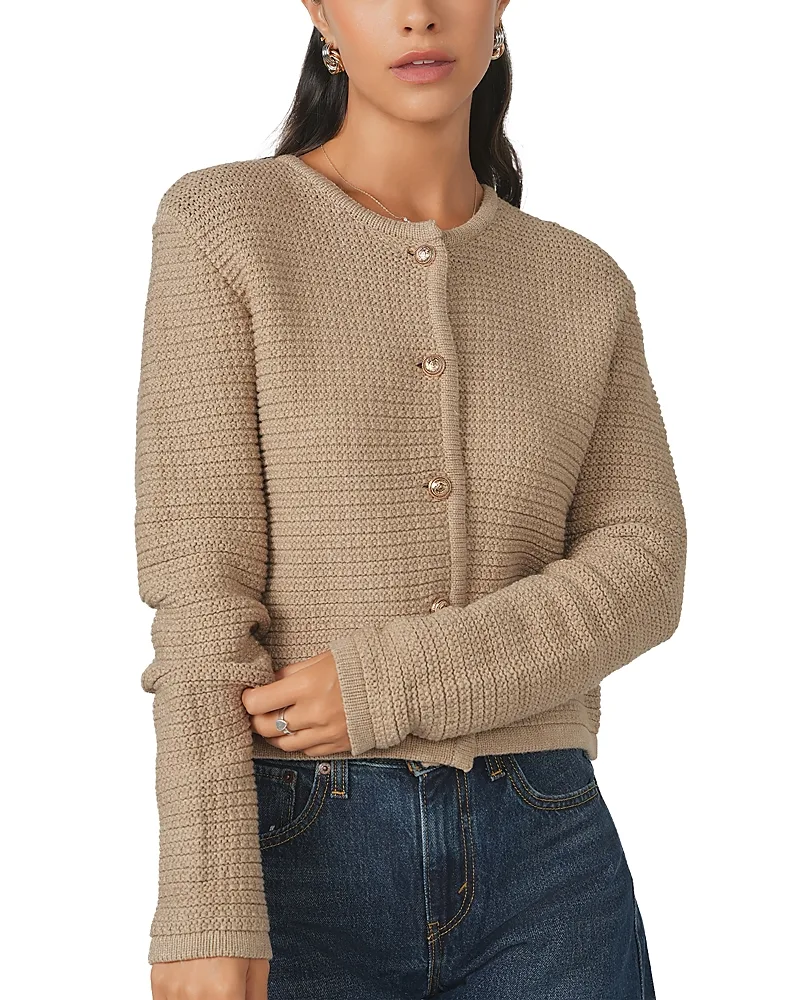 Boxy Knit Crewneck Cardigan