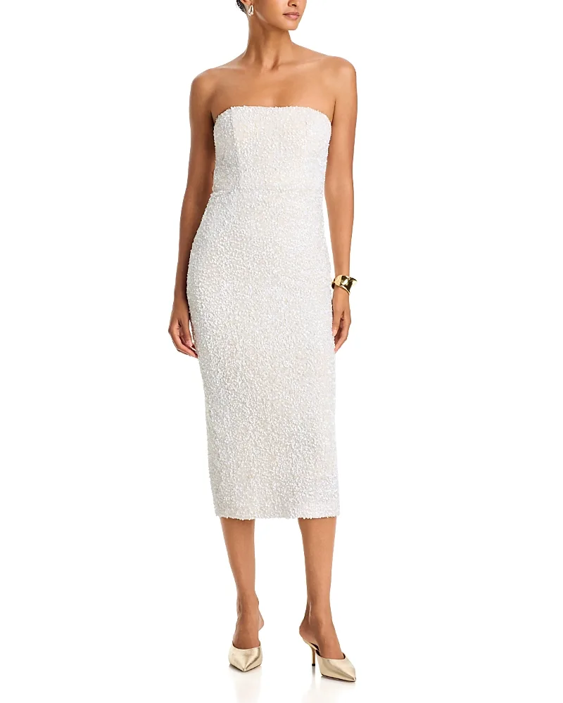 Sequin Strapless Midi Dress