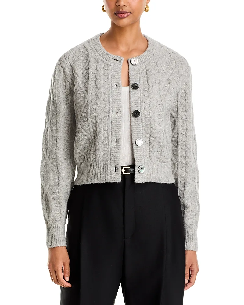 Rana Cable Knit Cropped Cardigan
