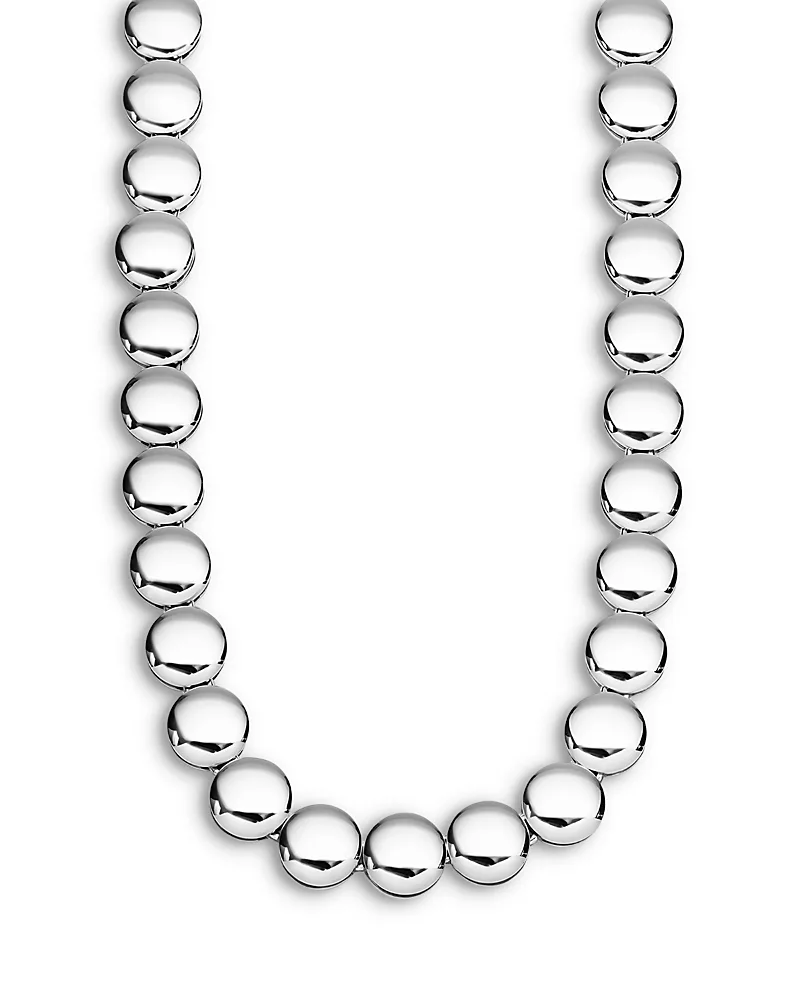 Sterling Silver Caviar Bubbly Disc Collar Necklace, 16 by Lagos