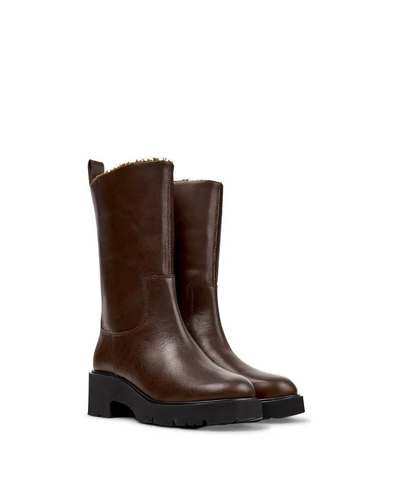 Milah Leather High Boot by Camper