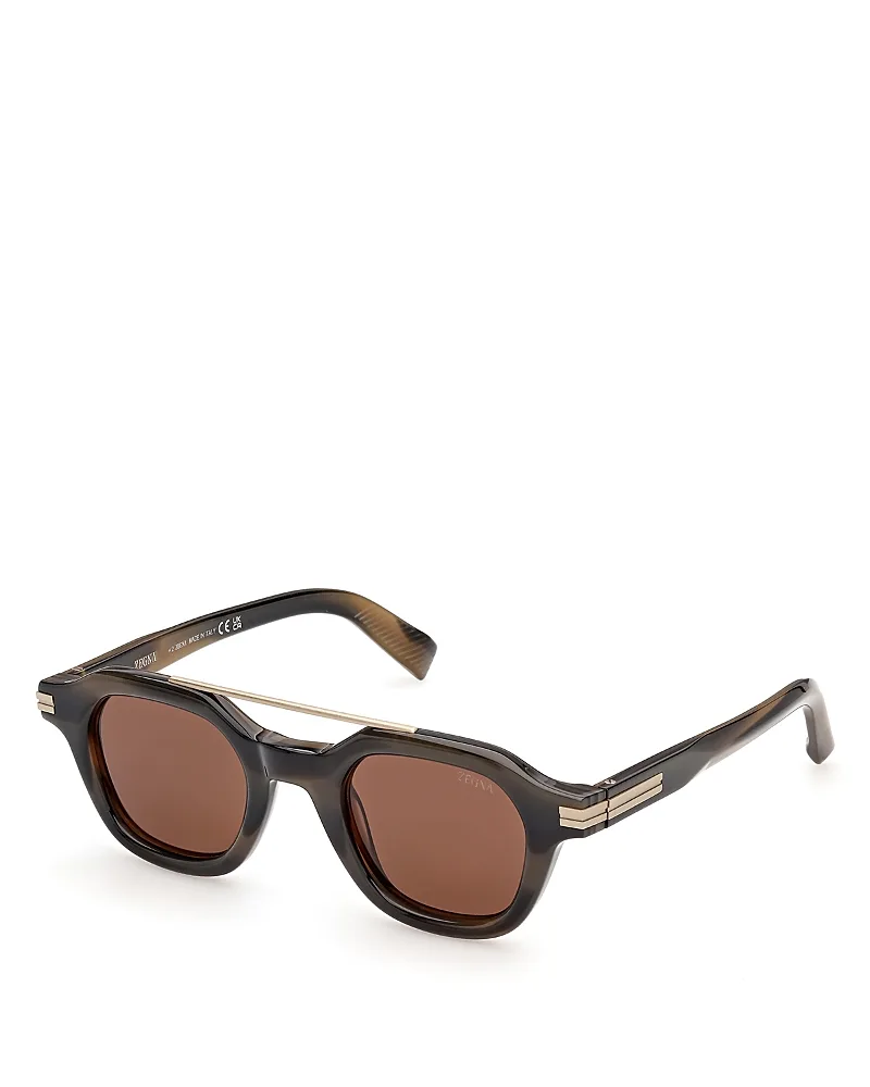 Geometric Sunglasses, 46mm by Zegna