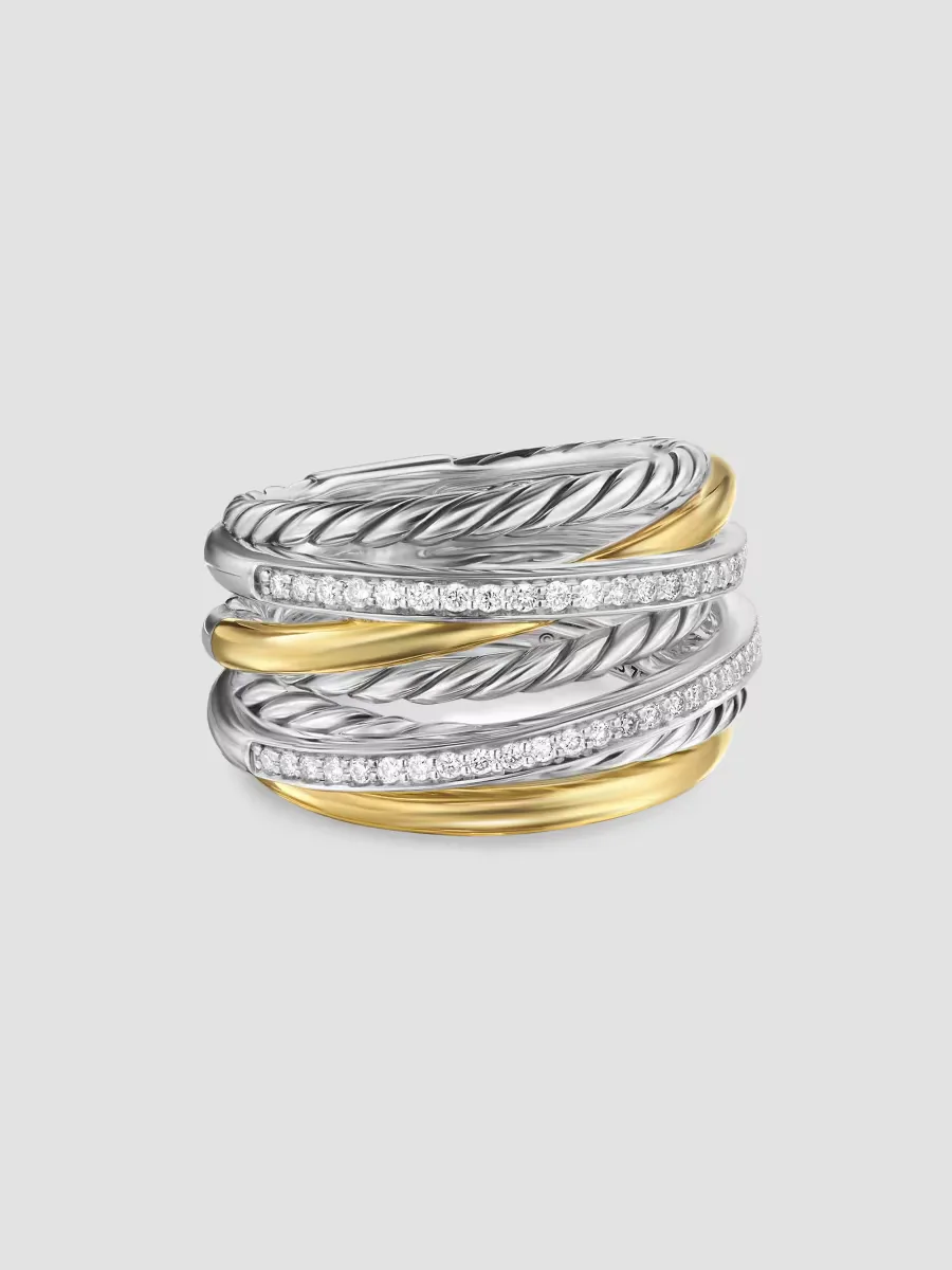 Crossover Seven Row Ring in Sterling Silver by David Yurman