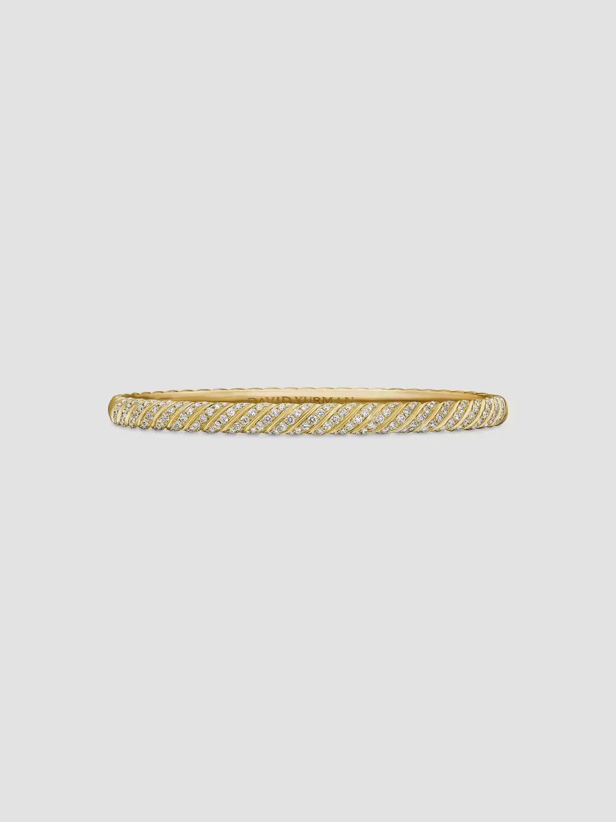 Sculpted Cable Bangle Bracelet in 18K Yellow Gold by David Yurman