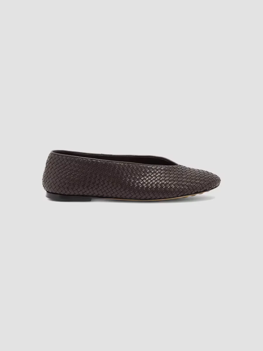 Rosa Intrecciato Leather Flats