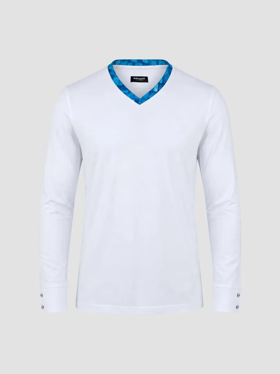 Edison V-Neck Long Sleeve T-Shirt by Maceoo