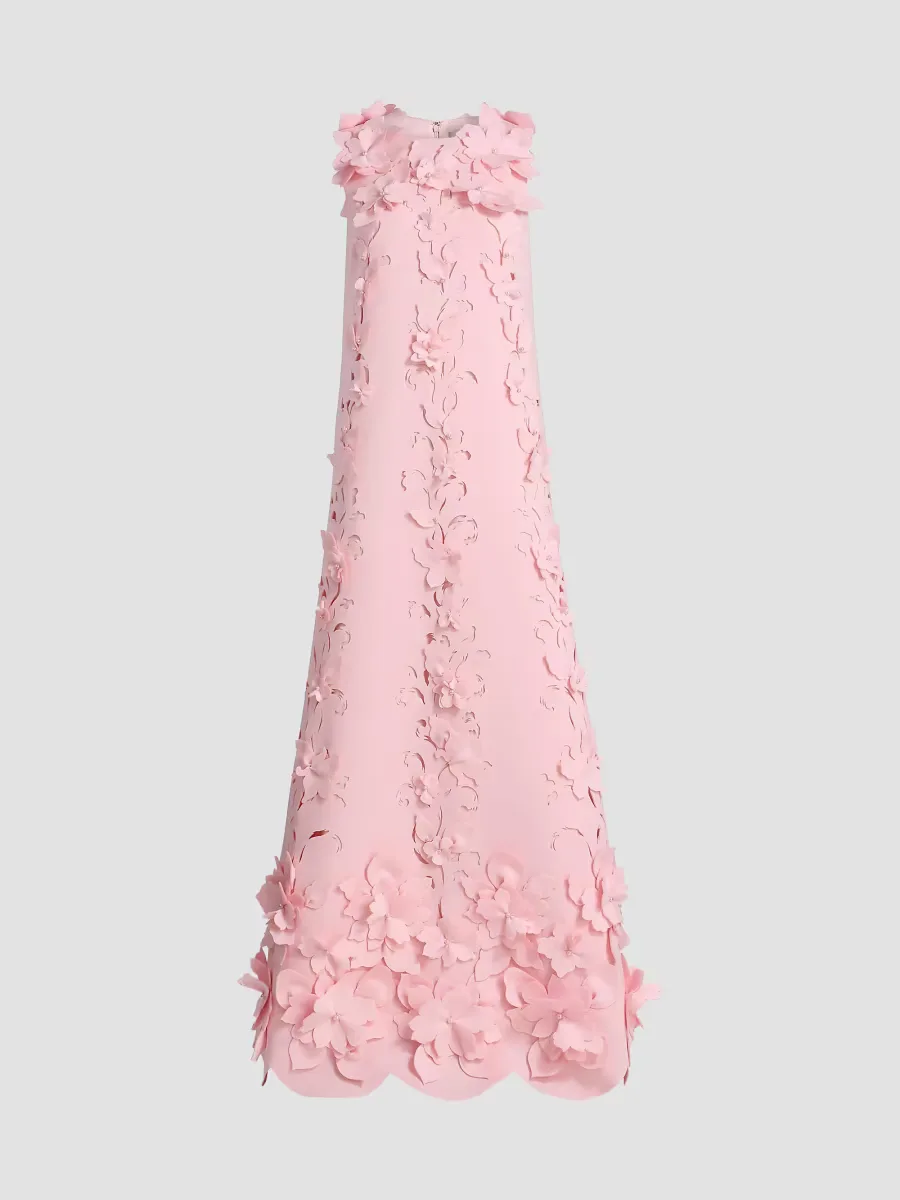 Floral-Appliqu Embellished Gown by Badgley Mischka