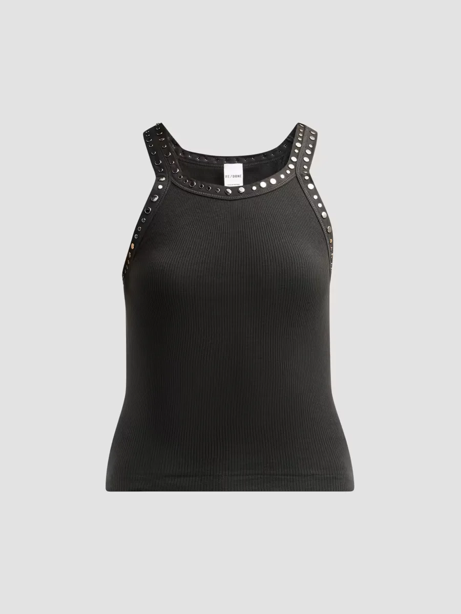 Studded Ribbed Cotton Tank by Re/Done