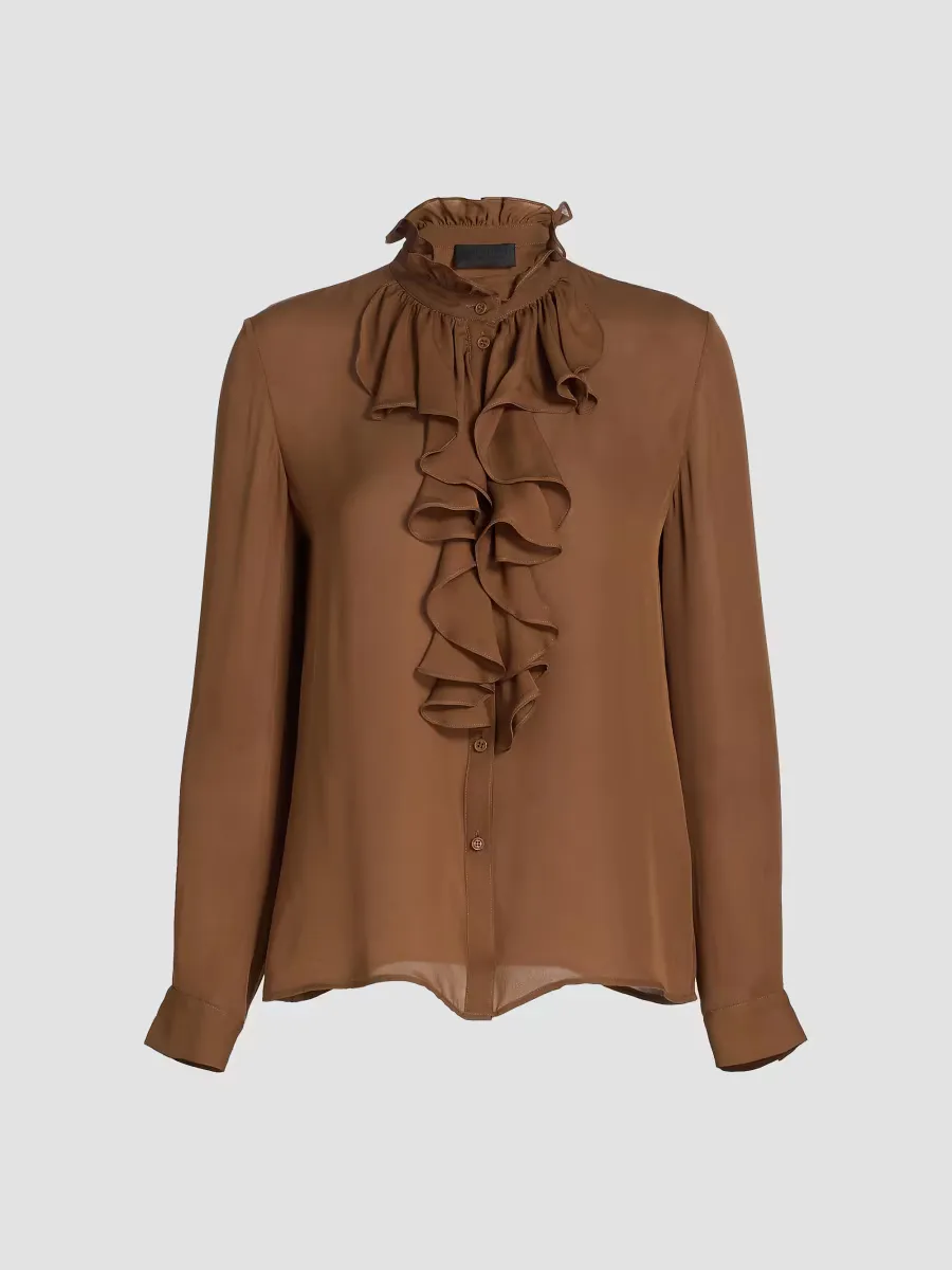 Lily Ruffle-Embellished Silk Blouse