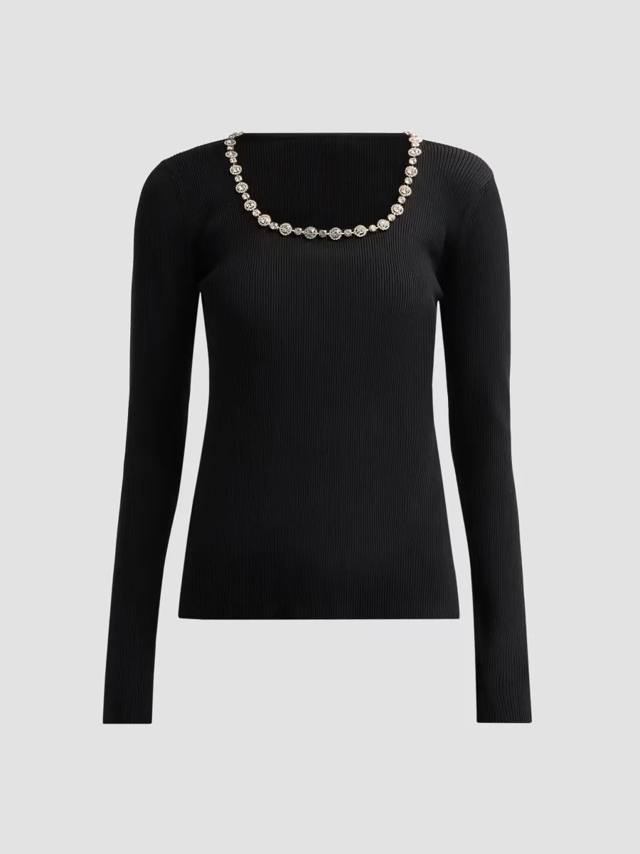 Isabel Crystal-Trimmed Sweater by Elie Tahari
