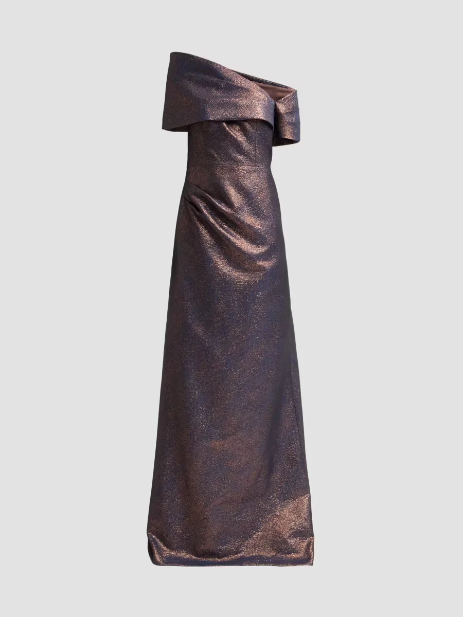 Teri Jon by Rickie Freeman Metallic Jacquard Gown by Teri Jon