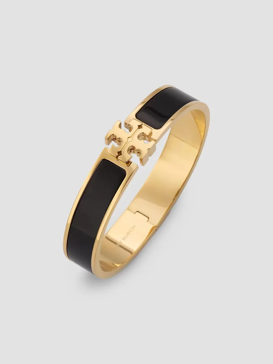 Icon 18K-Gold-Plated & Enamel Bangle by Tory Burch