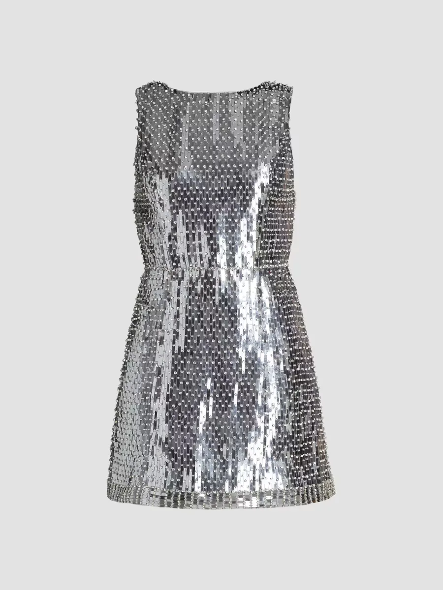Lindsey Embellished Metallic Minidress