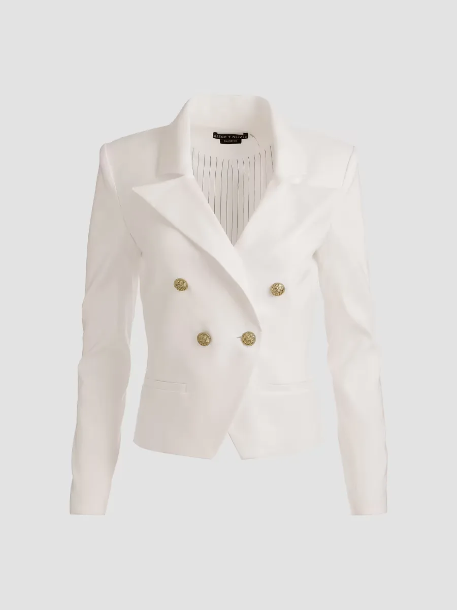 Sable Double-Breasted Crop Blazer by Alice + Olivia