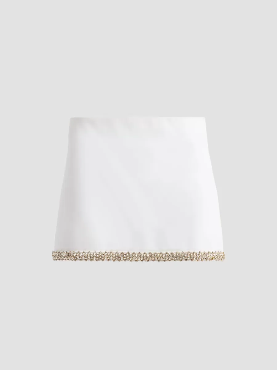 Rubi Embellished Low-Rise Micro Skirt by Alice + Olivia