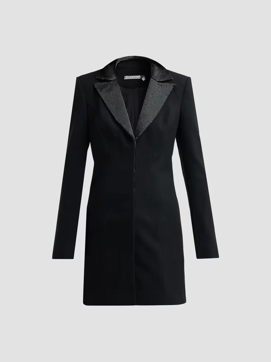 Amanza Embellished Tuxedo Mini Dress by Alice + Olivia