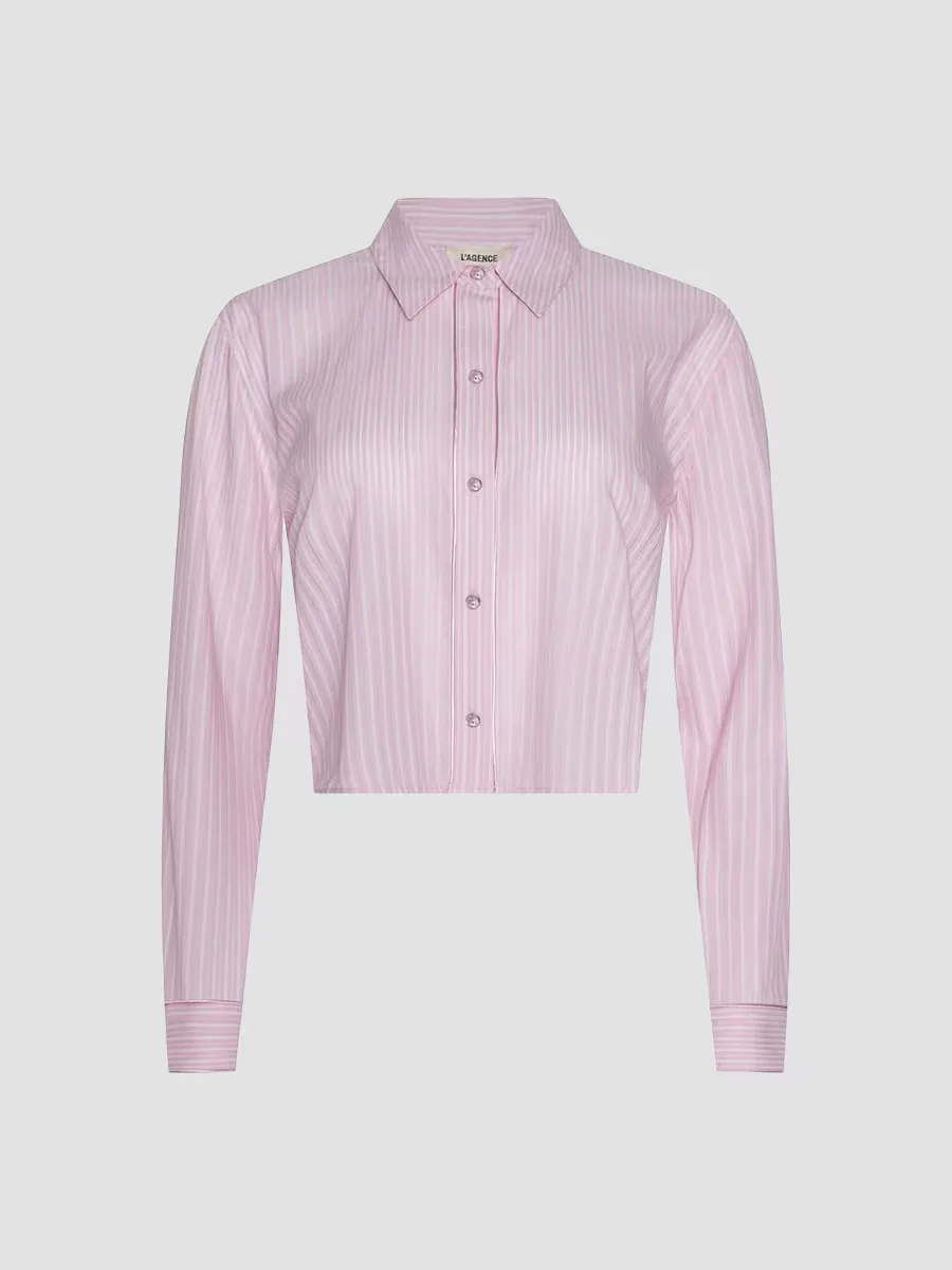 Cosette Striped Cotton Crop Shirt