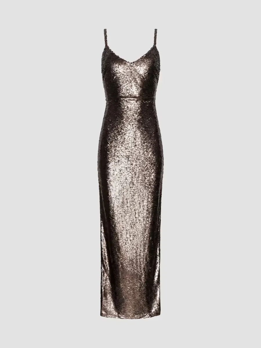 Karma Sequined Sleeveless Maxi Dress by L'AGENCE