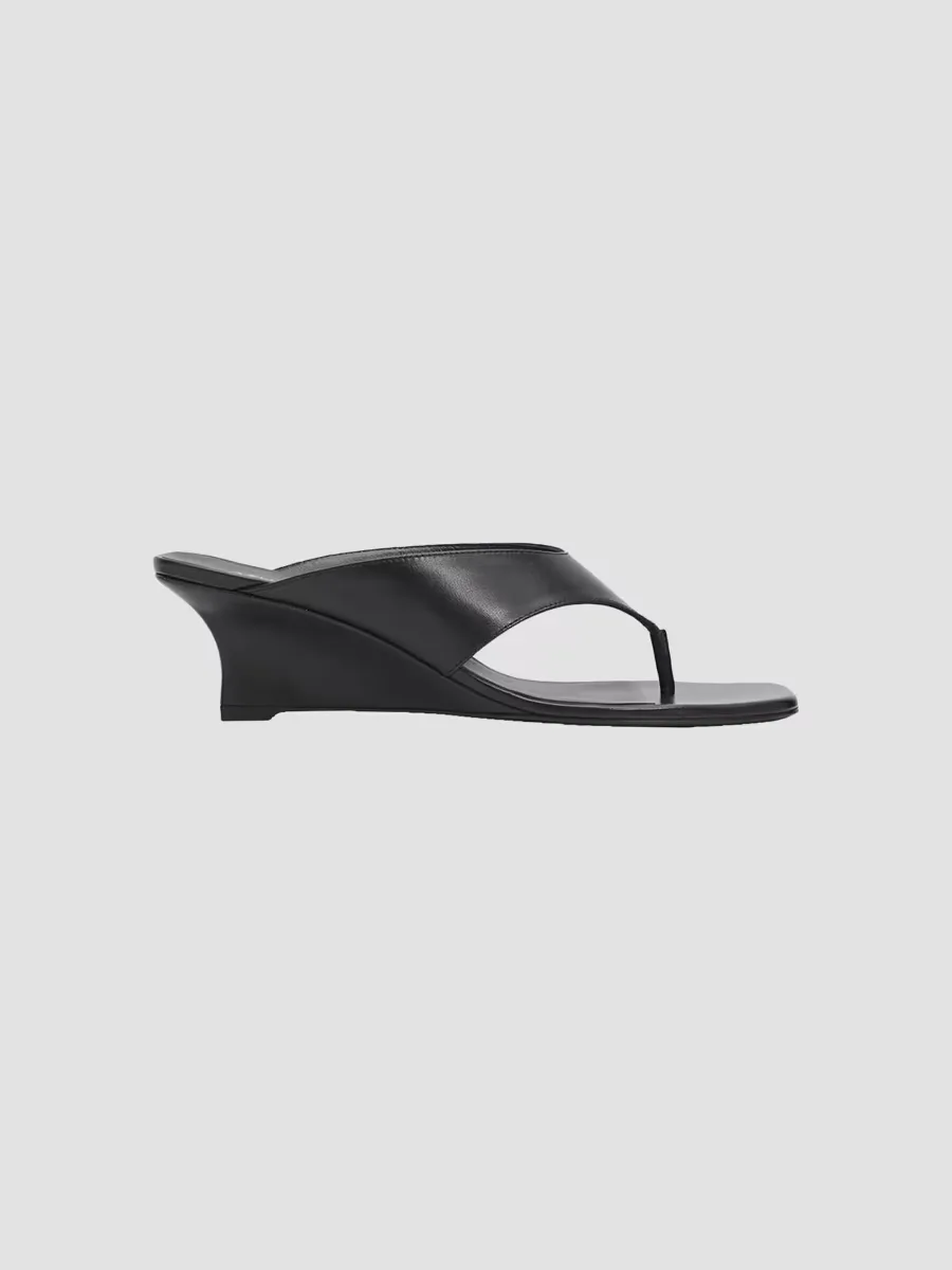 Vinnie 50MM Leather Wedge Thong Sandals by Stuart Weitzman