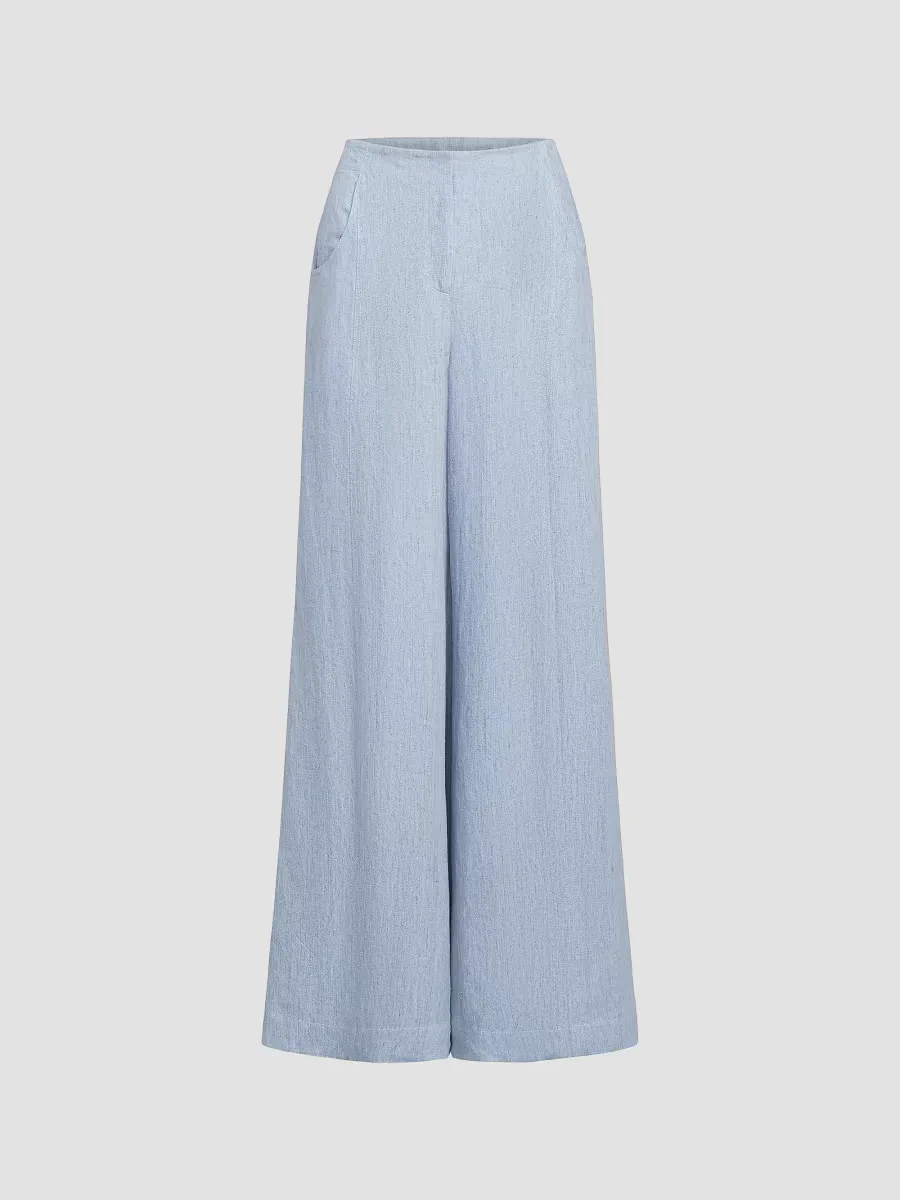 Demie Hemp High-Rise Wide-Leg Pants by TWP