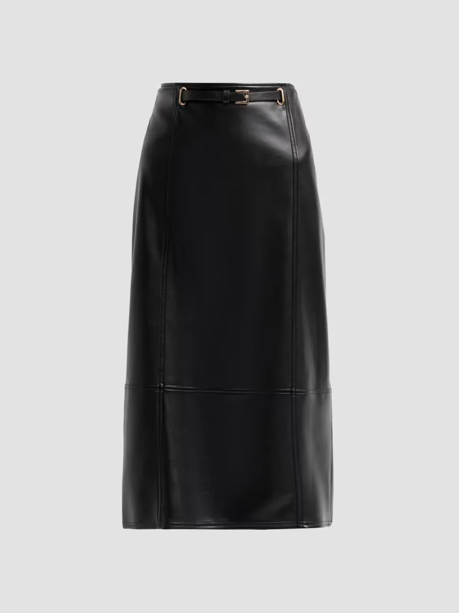 Nico Faux-Leather Midi Skirt