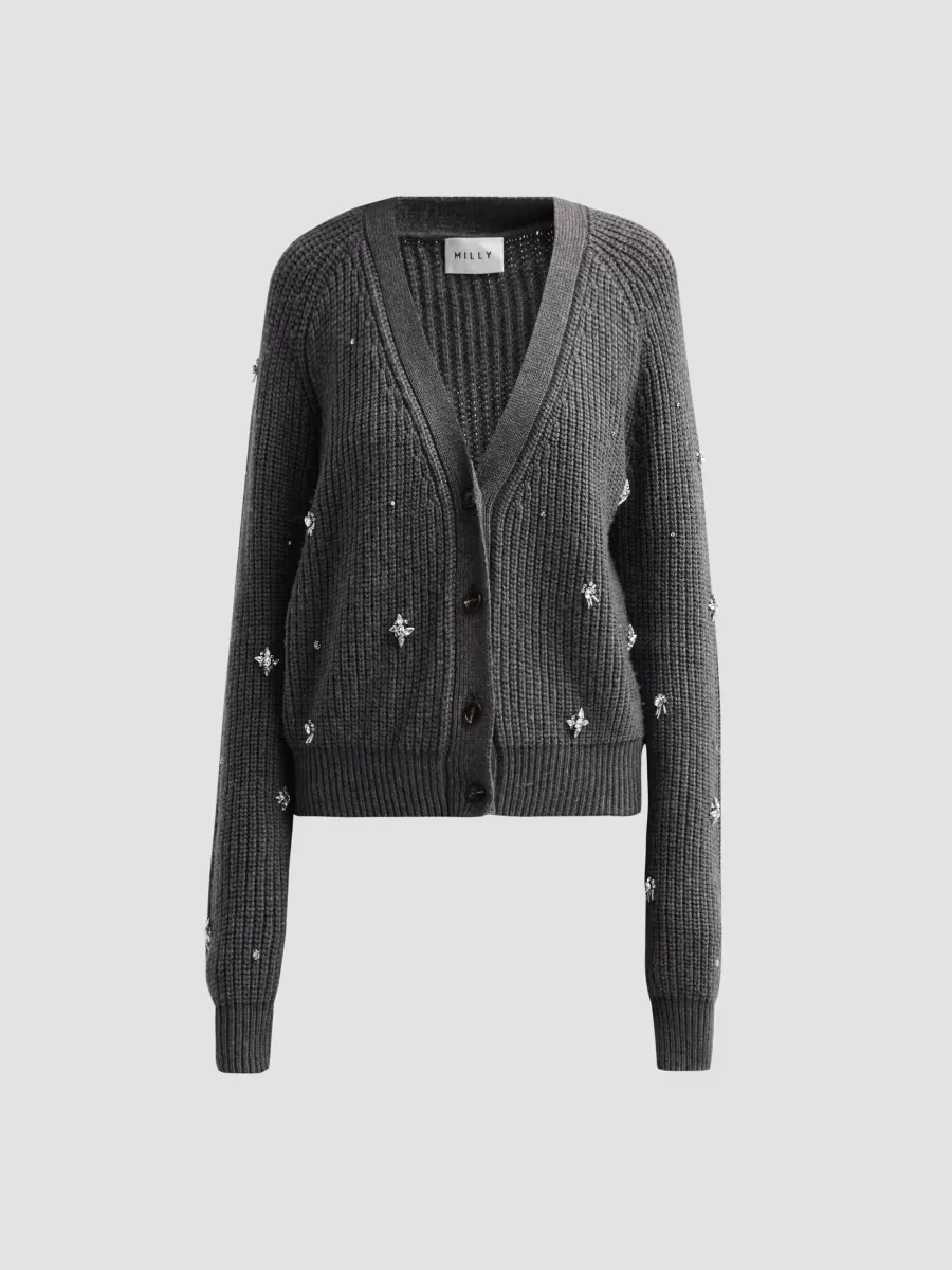 Ingrid Embellished Cardigan by Milly