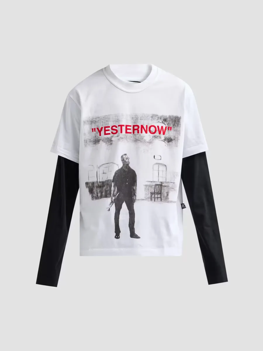 Yesternow Double-Sleeve Crewneck T-Shirt by Off-White