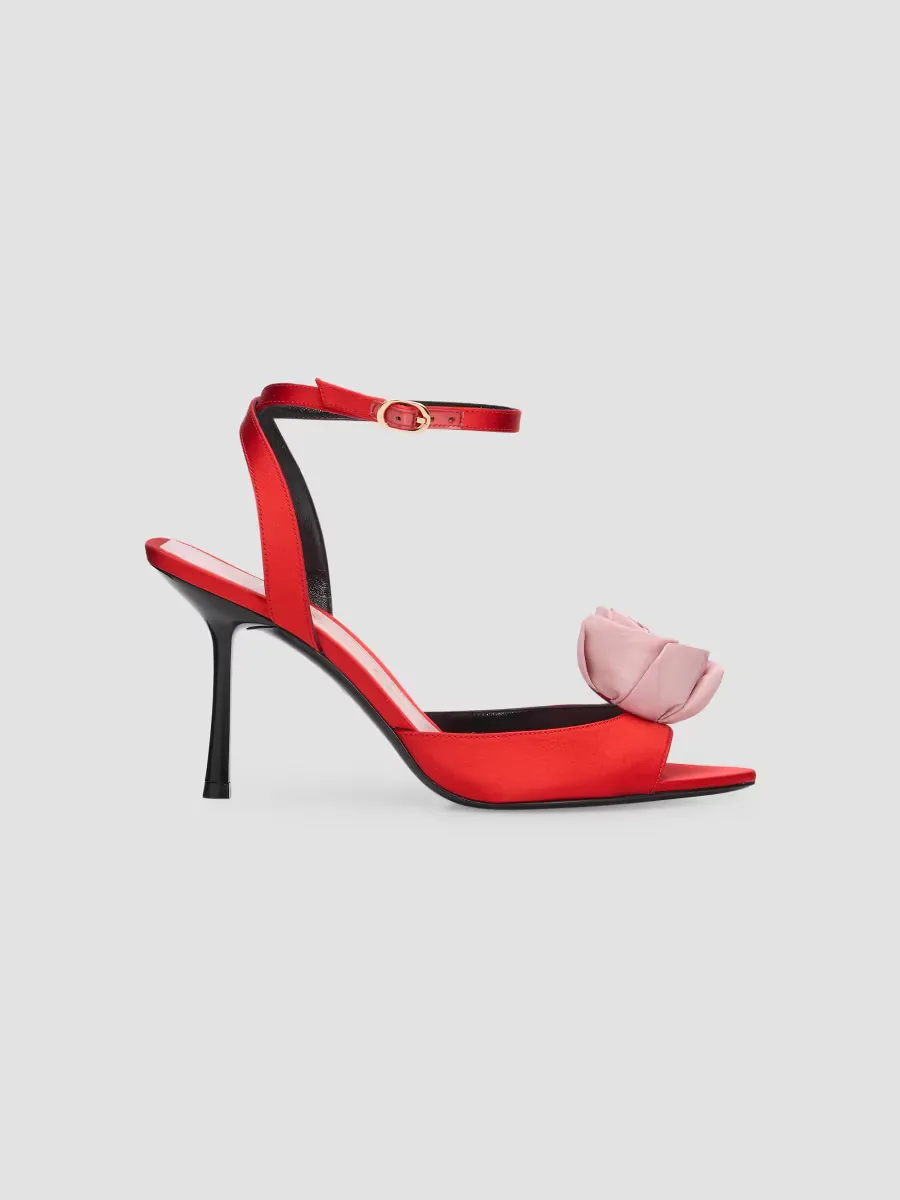 Paloma 85MM Appliqué Leather & Satin Sandals