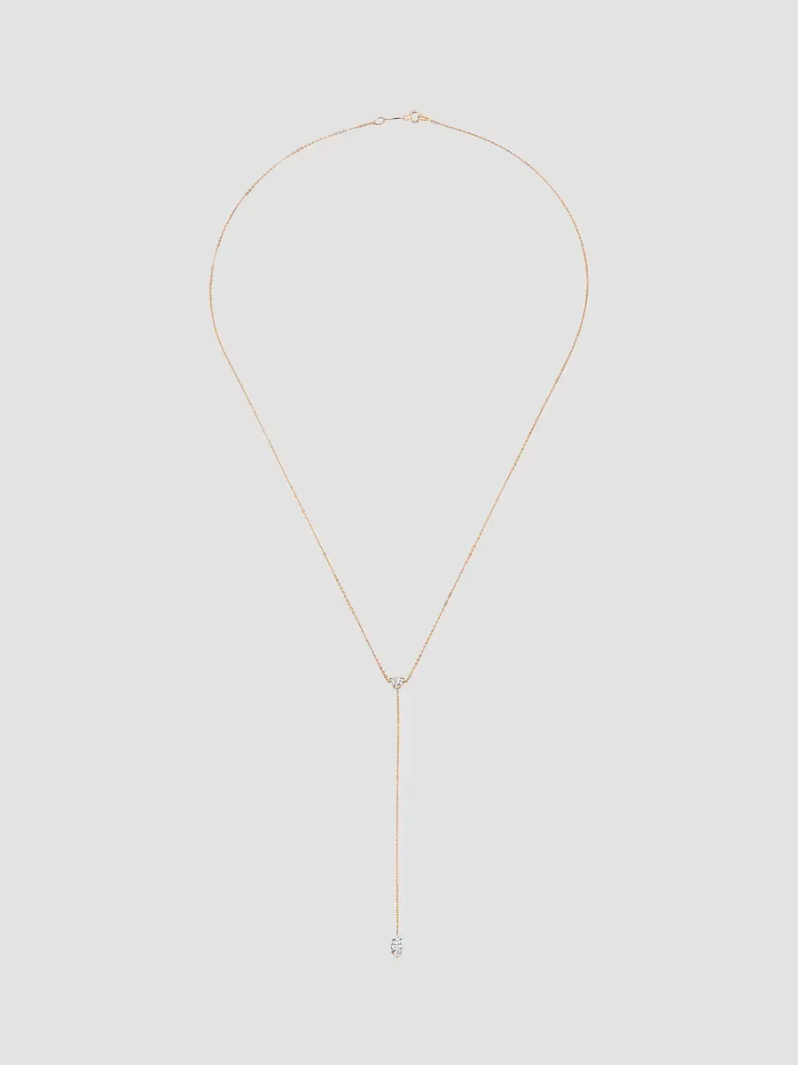 18K Rose Gold & 0.55 TCW Diamond Lariat Necklace