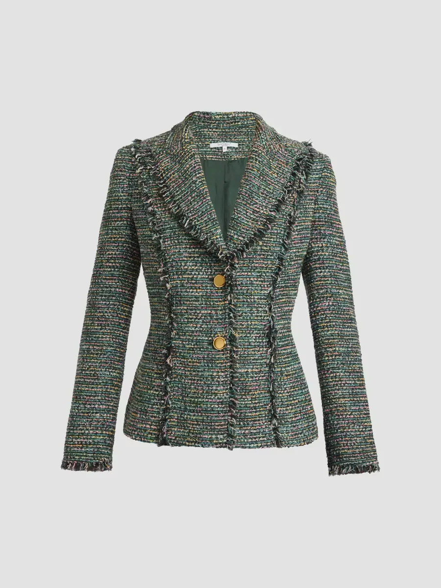 Fringed Tweed Jacket by Santorelli