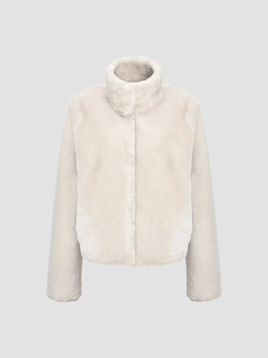 Reversible Merino Shearling Lamb Coat with Embroidery by Gorski