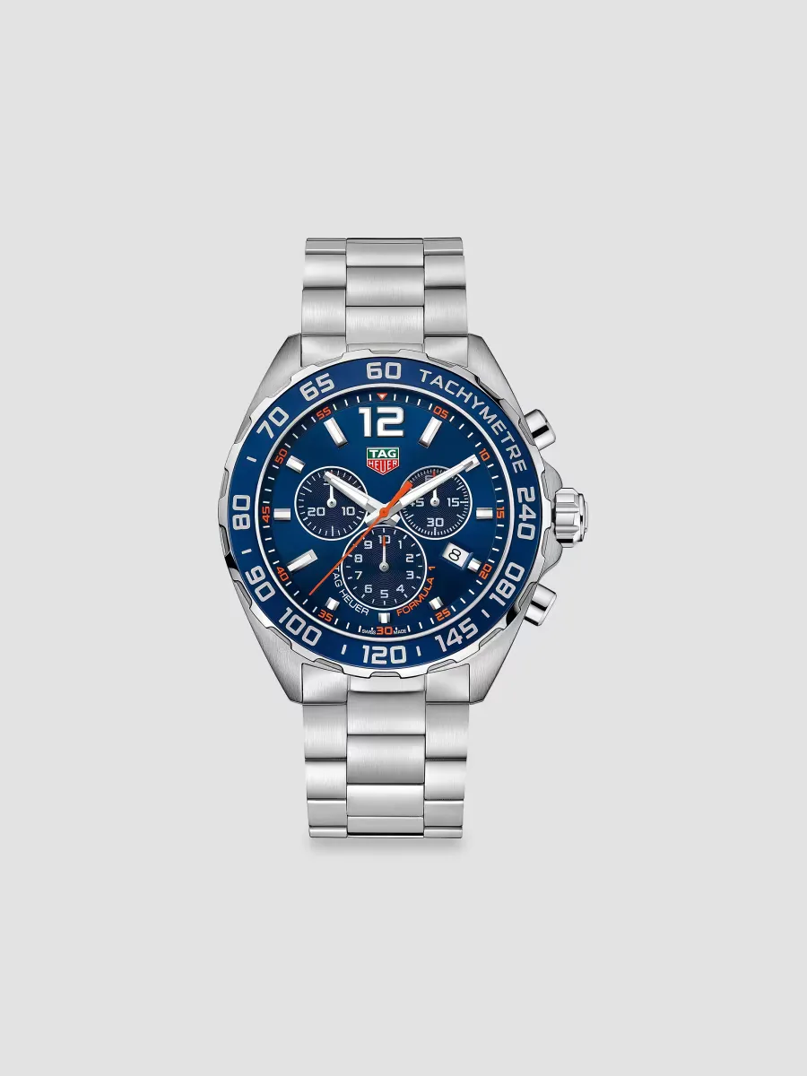 Formula 1 43MM Stainless Steel & Aluminum Bezel Quartz Chronograph Bracelet Watch