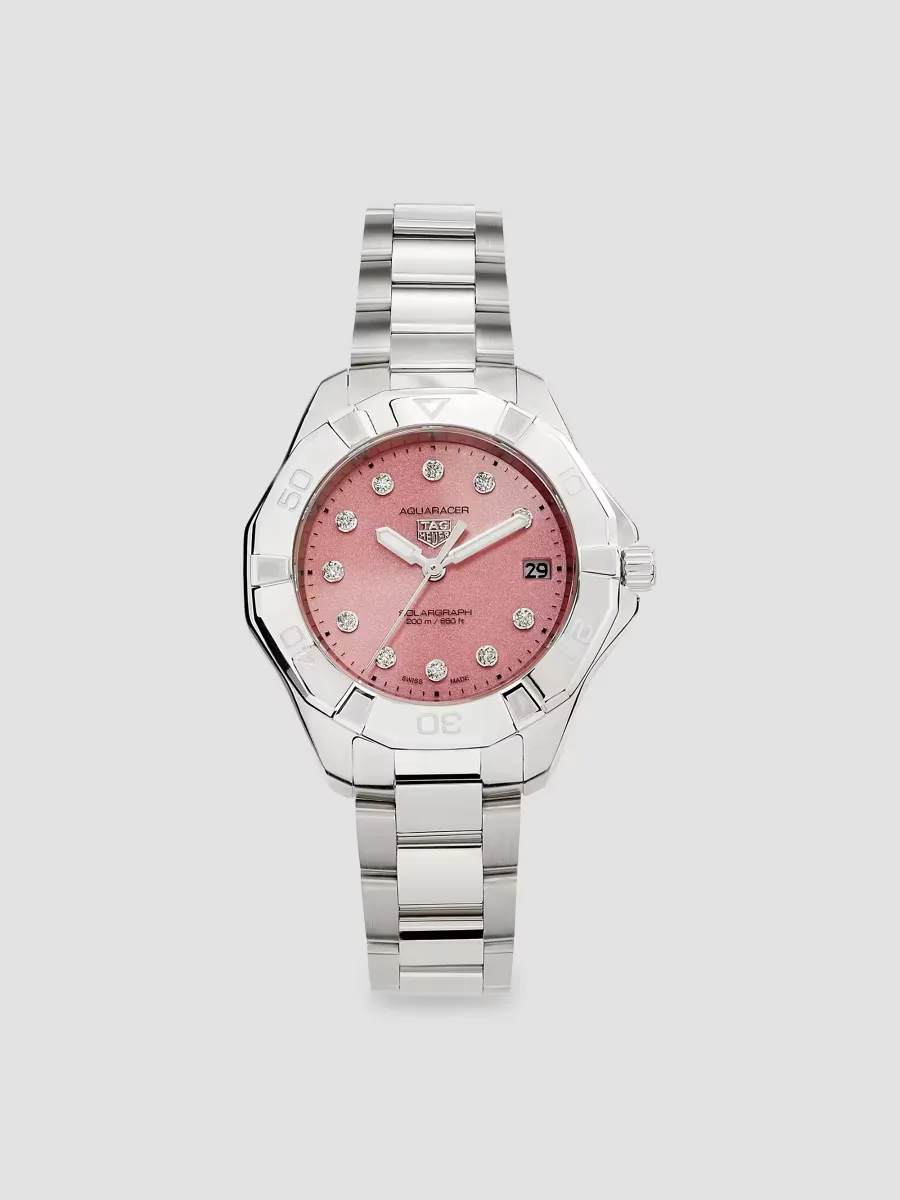 Aquaracer Stainless Steel & 0.15 TCW Diamond Bracelet Watch 34MM